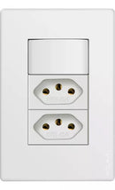 Conjunto Interruptor Simples 10a + 2 Tomadas 2p+t 10a Walma