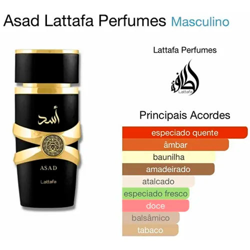 Perfume Asad Lattafa Eau de Parfum 100ml - Masculino